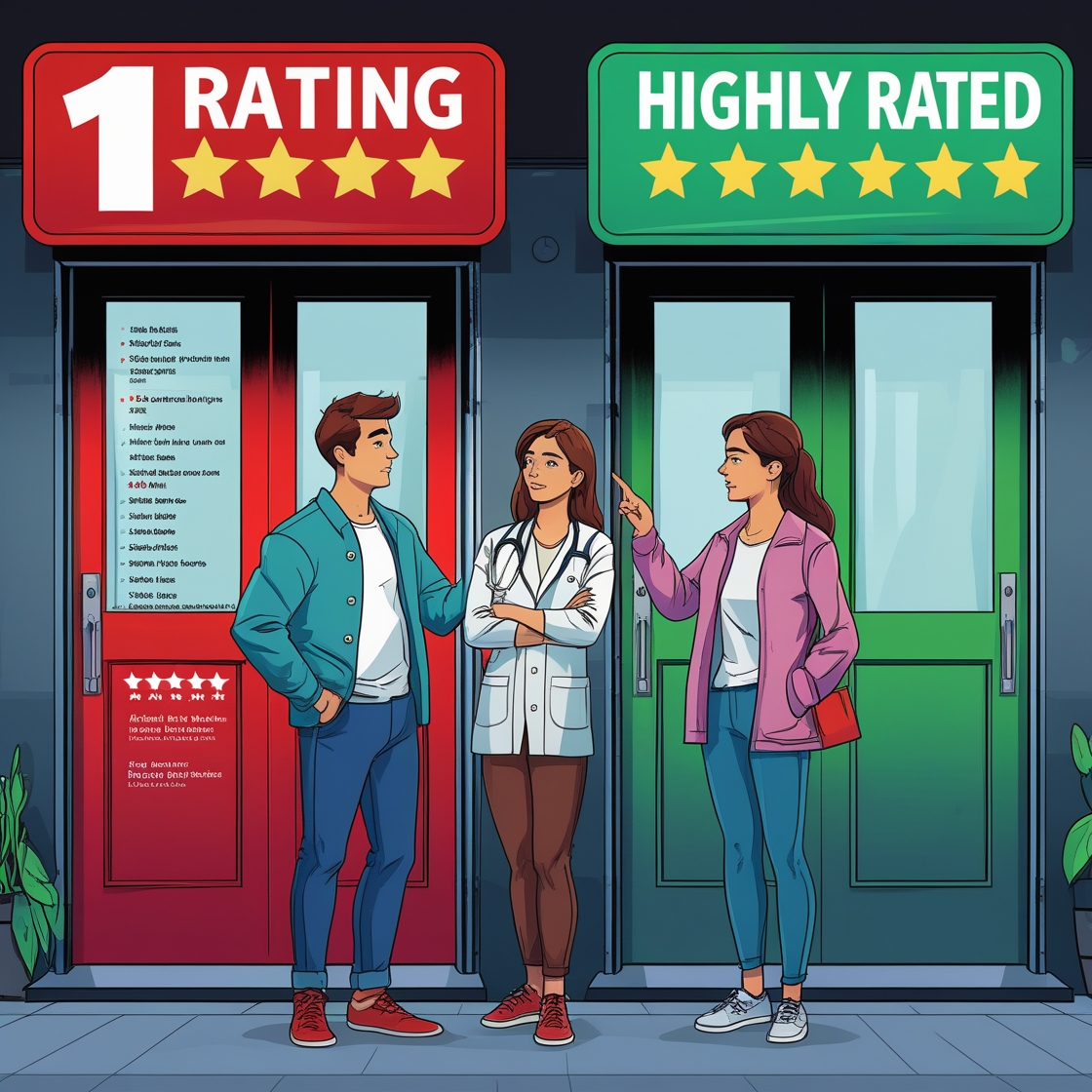 Clinic review management showing impact of ratings on patient trust
